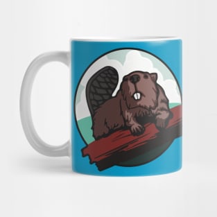 Beaver on a Log Mug